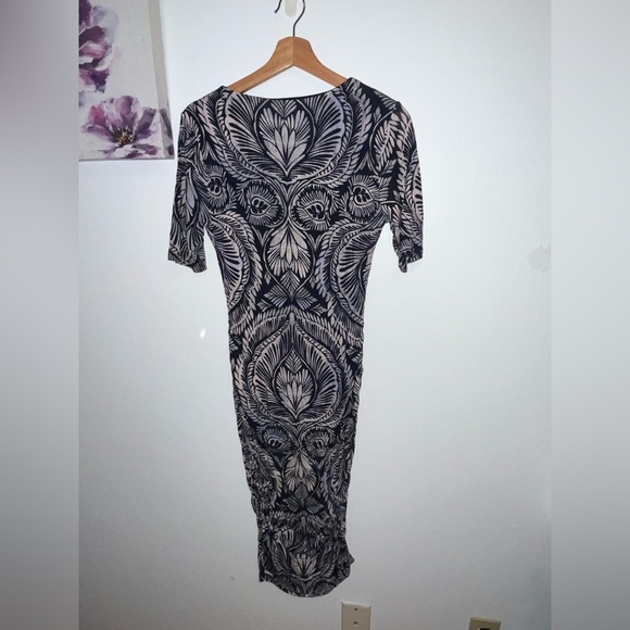 Nordstrom A Pea in a Pod ruched maternity dress Midi- small PTP 16.5inch - Picture 8 of 11